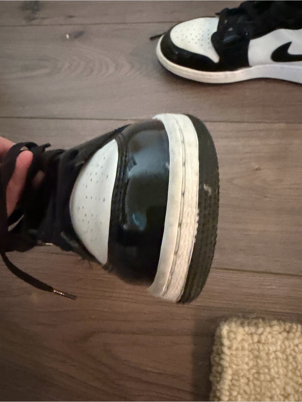Jordan 1 Mid SE Kids' Sneakers Panda Black & White size 5 - Picture 8 of 14